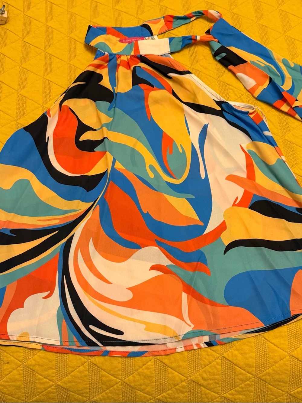 Flying Tomato Multicolor Swirl Halter Top with tie